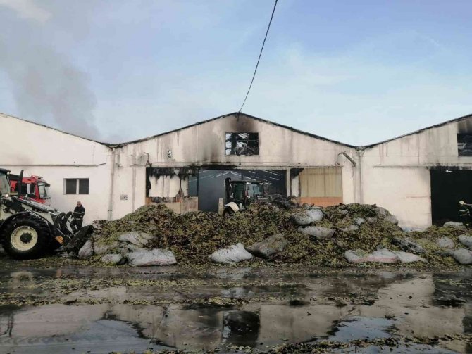Fabrikada çıkan yangında maddi hasar meydana geldi