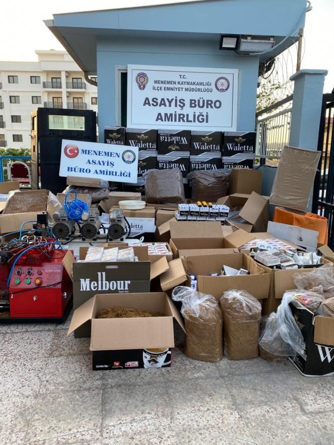 İzmir’de iki ayrı adrese kaçak tütün operasyonu: 3 gözaltı
