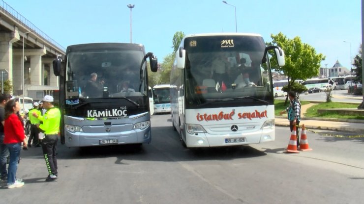 Otogarda bayram öncesi otobüslere denetim