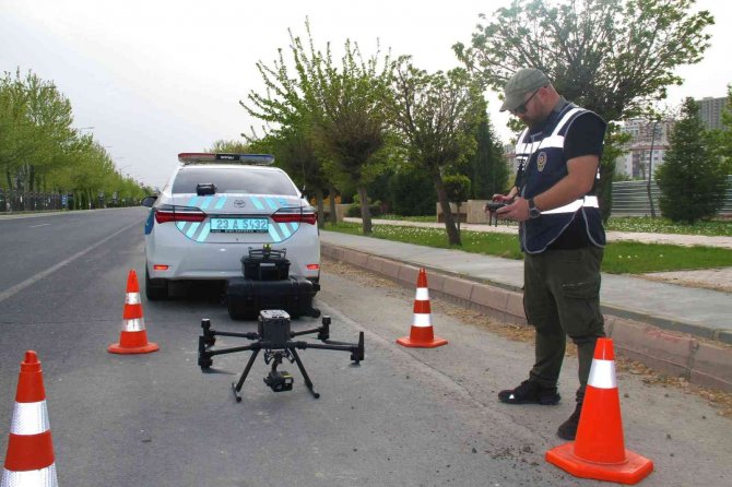 Bayram öncesi drone destekli trafik denetimi