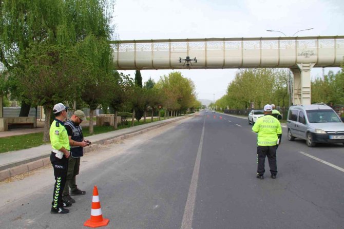 Bayram öncesi drone destekli trafik denetimi