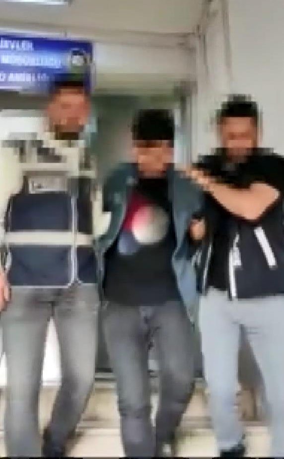 Park halindeki araçları taşla çizdi