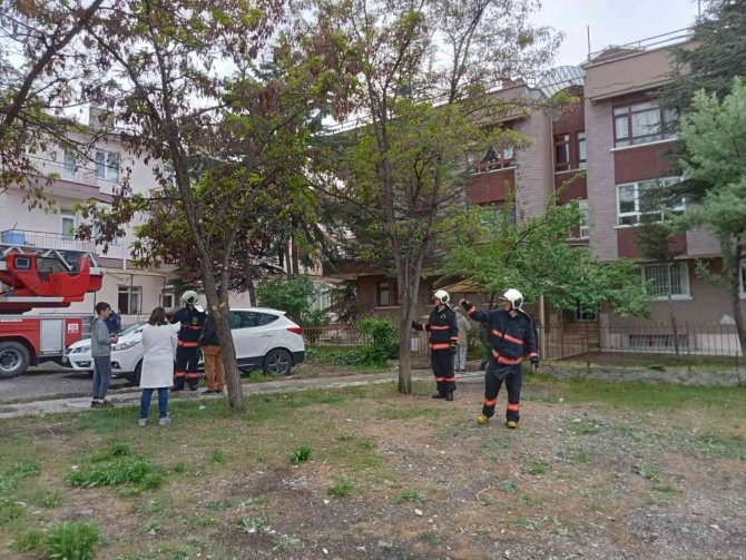 Başkentteki çatı yangını paniğe sebep oldu