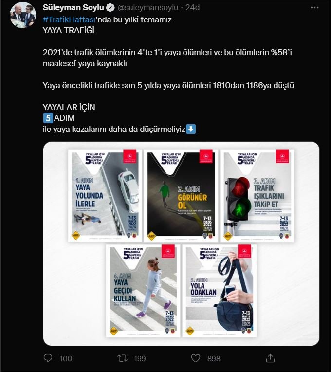 Bakan Soylu: 5 adım ile yaya kazalarını daha da düşürmeliyiz