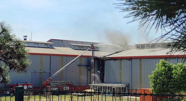 Döküm fabrikasında yangın çıktı