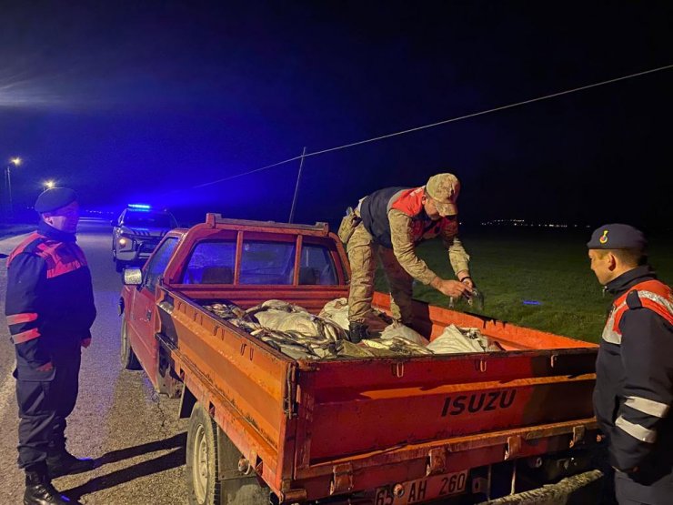 Van'da kaçak avlanan 1 ton inci kefali ele geçirildi