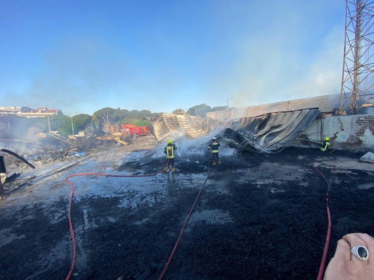 İçme suyu dolum tesisinde yangın çıktı