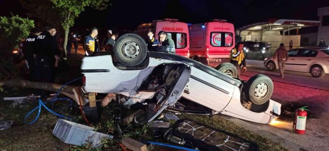 Takla atan otomobildeki kişi hayatını kaybetti