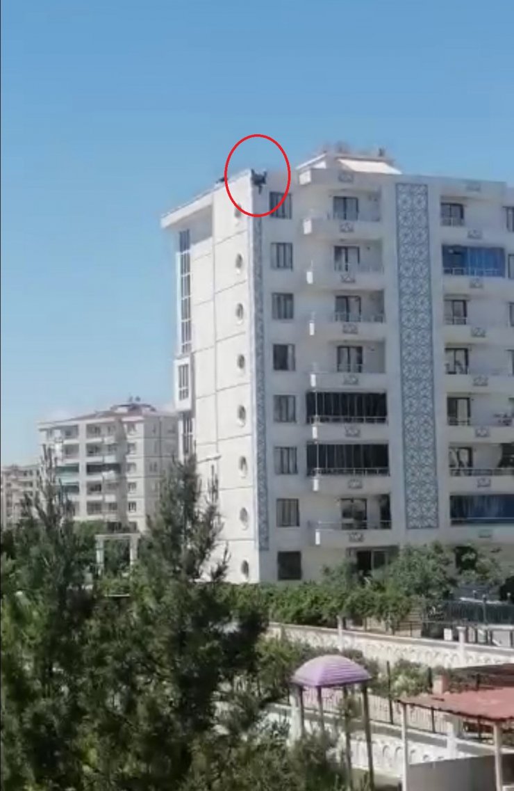 8 katlı binaya düşen yıldırım hasara neden oldu