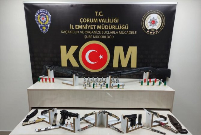 Çorum polisinden kaçak silah operasyonu