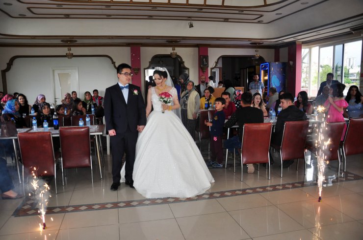 Tayvanlı damat ile Türk gelinle evlendi