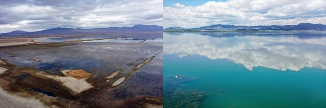 Konya'daki Suğla Gölü yeniden hayat buldu
