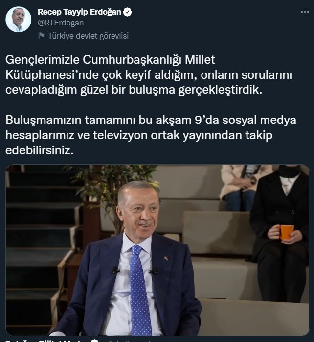 Cumhurbaşkanı Erdoğan, gençlerle bir araya geldi
