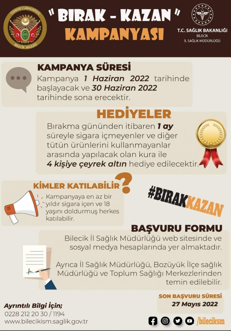 Sigarayı bırakana çekilişle ‘çeyrek altın’ hediye