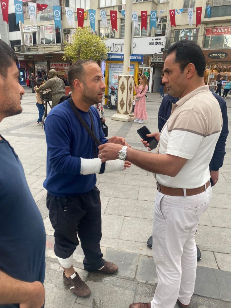 Kolunu ve bacağını sarıp engelli gibi davranan dilenciyi zabıta yakaladı