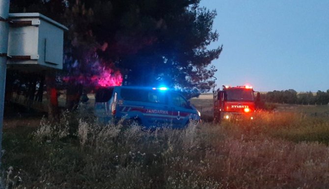 Yapay şelale alev alev yandı