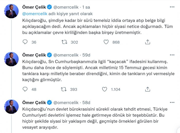 AK Parti'li Çelik: Kılıçdaroğlu'nun beyanları, iftira kampanyasıdır