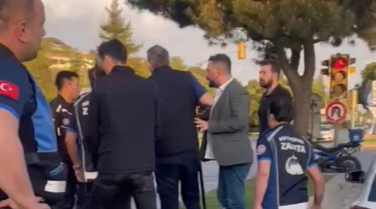 Zabıta ekipleri ile sürücü arasında arbede