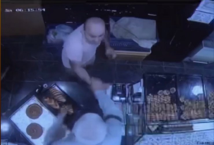 Fırında kavga kamerada