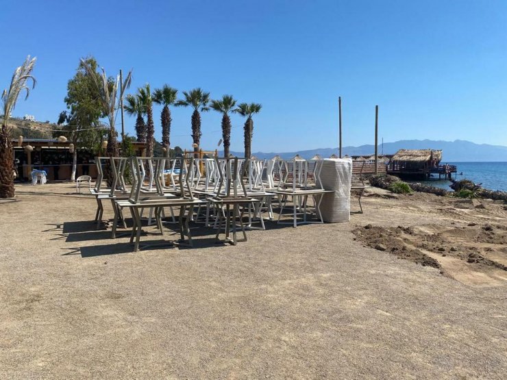 Kaçak yapılar yıkıldı, izinsiz dikilen palmiyeler söküldü