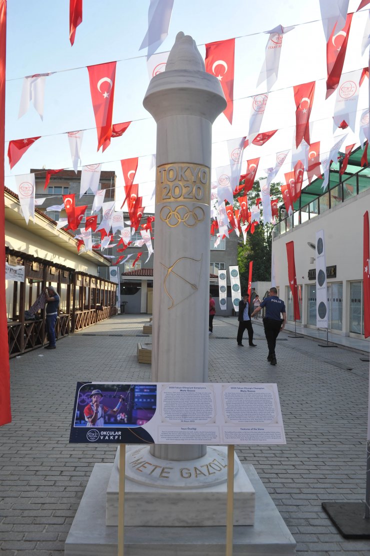 Mete Gazoz adına dikilen menzil taşı açıldı