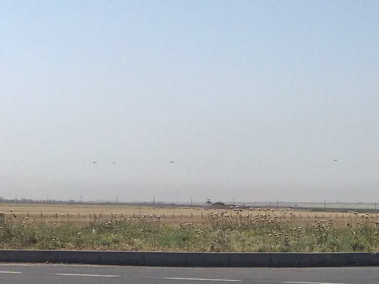 Suriye hattında yoğun helikopter hareketliliği Nusaybin'den görüntülendi