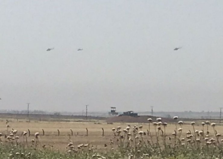 Suriye hattında yoğun helikopter hareketliliği Nusaybin'den görüntülendi