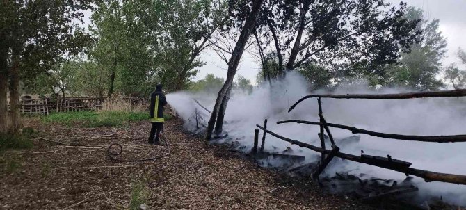 Ağıla yıldırım düştü