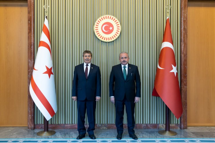 TBMM Başkanı Şentop, KKTC Başbakanı Üstel'i kabul etti