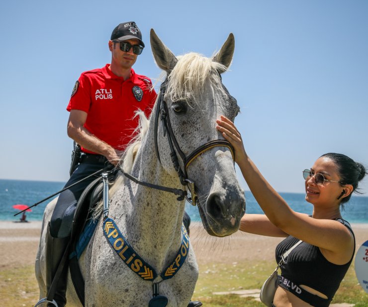 Polis atlarına teneke ve davullu eğitim