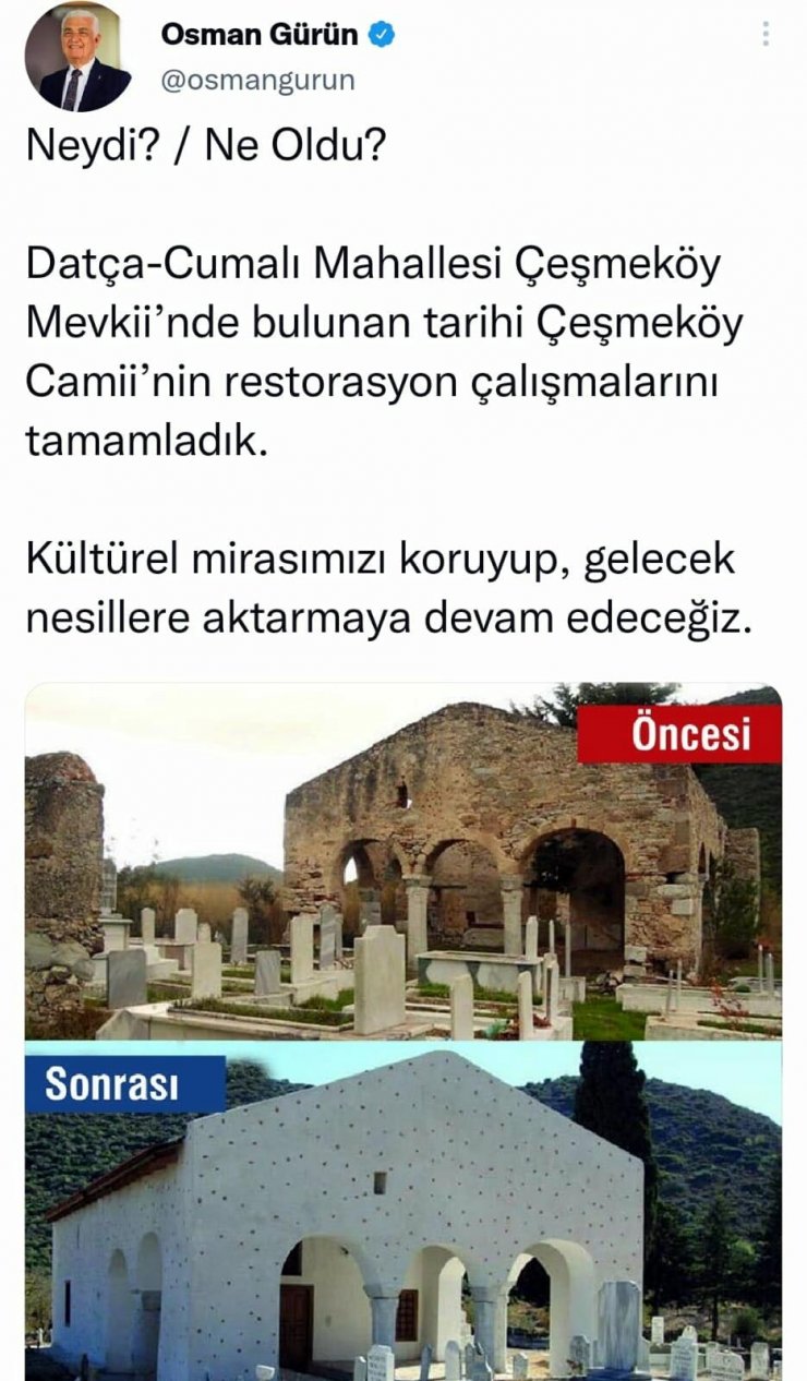 2 asırlık tarihi caminin restorasyonuna tepki