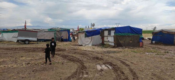 Mevsimlik işçilerin çadırlarını sağanak vurdu