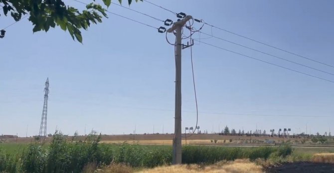 Yüksek gerilim hattı buğday tarlasını kül etti