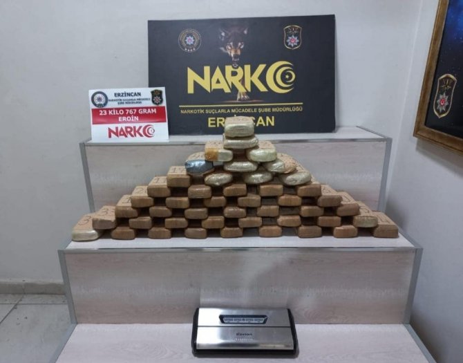 23 kilo 767 gram eroin ele geçirildi
