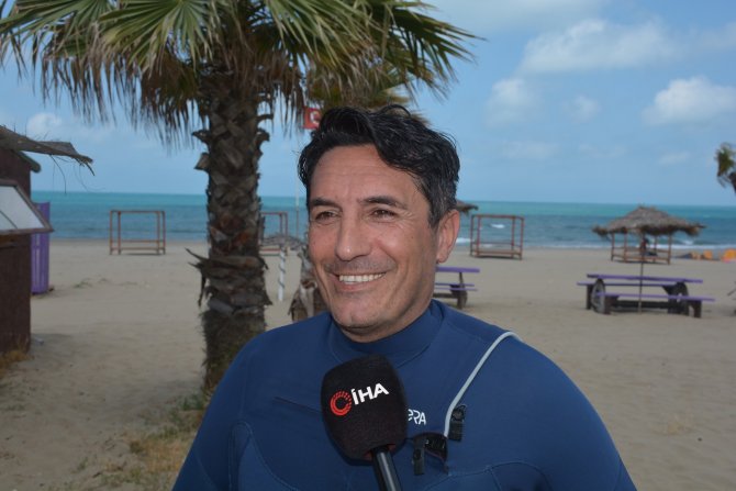 Uçurtma sörfü yapmak isterken akıntıya kapıldı