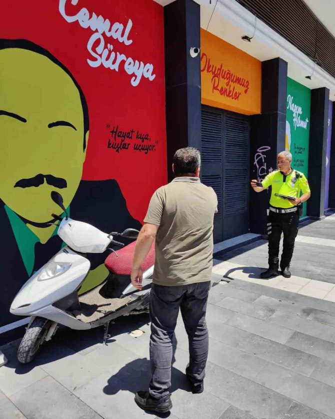 Yaya yolunda motosiklet kullananlara ceza yağdı