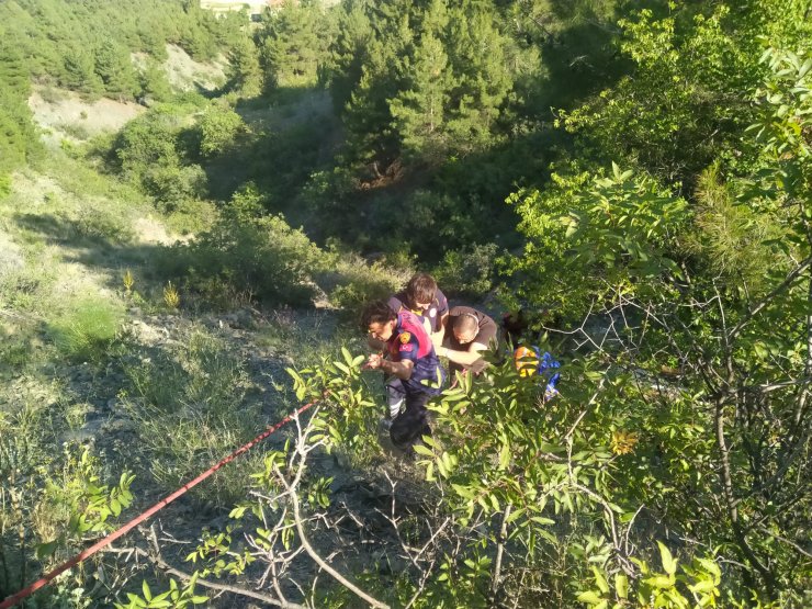 Dengesini kaybedip düştüğü uçurumdan AFAD ekipleri kurtardı