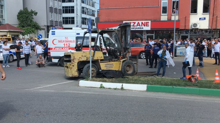 Forkliftin ezdiği anne öldü, oğlu yaralandı