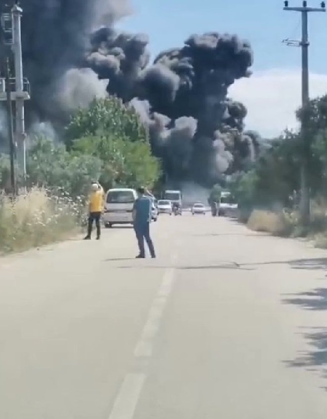 Palet fabrikasında yangın