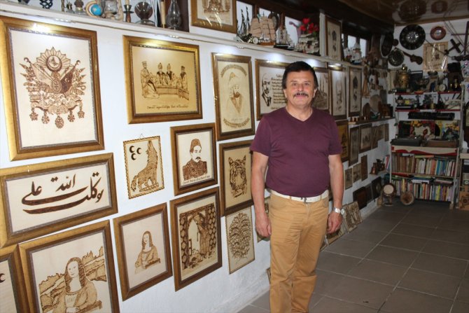 Baba mesleği ahşap yakma sanatını 41 yıldır sürdürüyor
