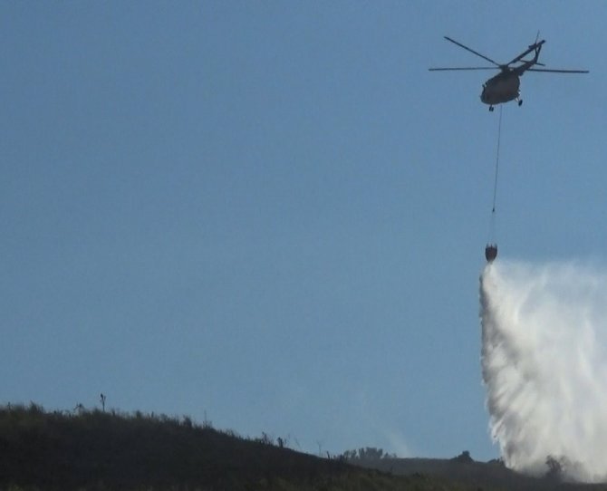 Korkutan yangın: Yangına havadan ve karadan müdahale edildi