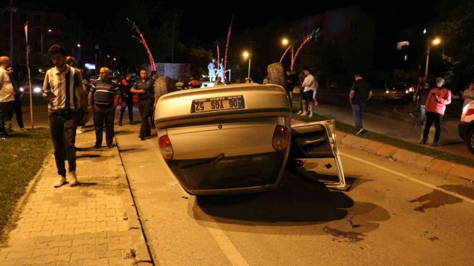 Kontrolden çıkan otomobil takla attı: 2 yaralı