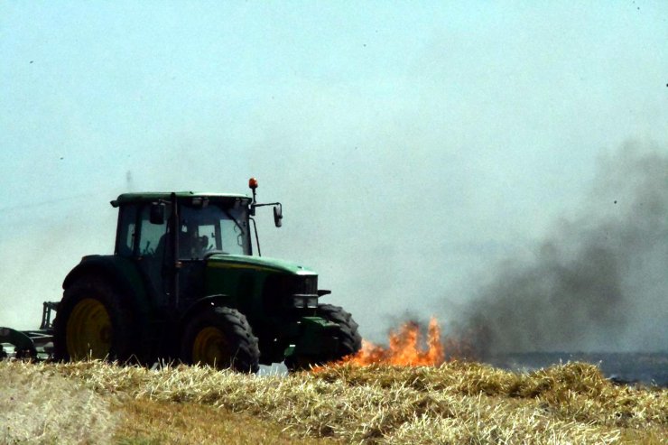 400 dekar buğday tarlası yandı