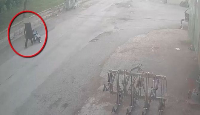 İşyerinden klima ve motosiklet çalan hırsızlar kamerada