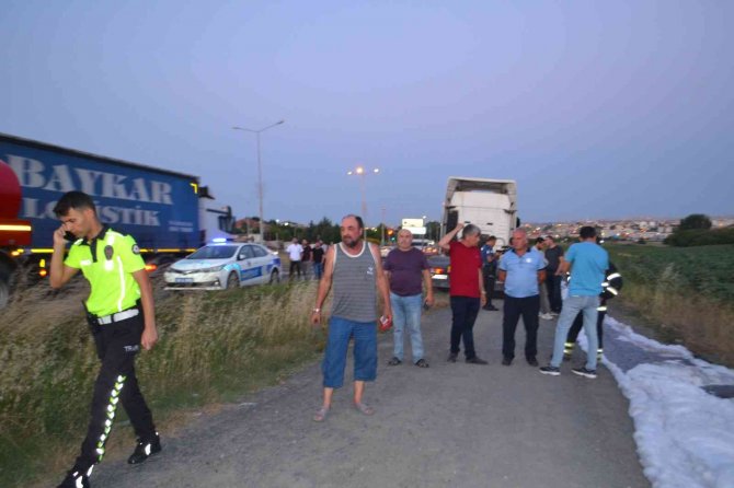Yağ tankerinde korkutan yangın: "Bir anda lastik gümledi"