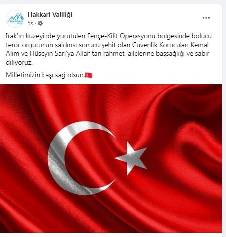 Pençe- Kilit Operasyonu bölgesinde 2 güvenlik korucusu şehit oldu