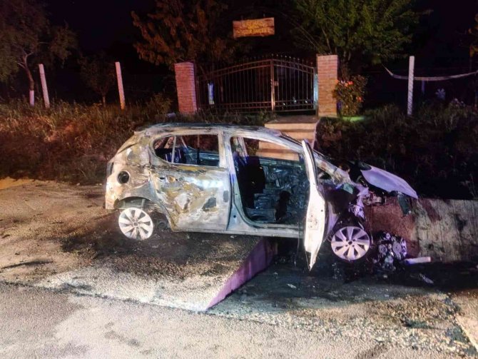 Takla atan otomobil alev aldı: 1 yaralı