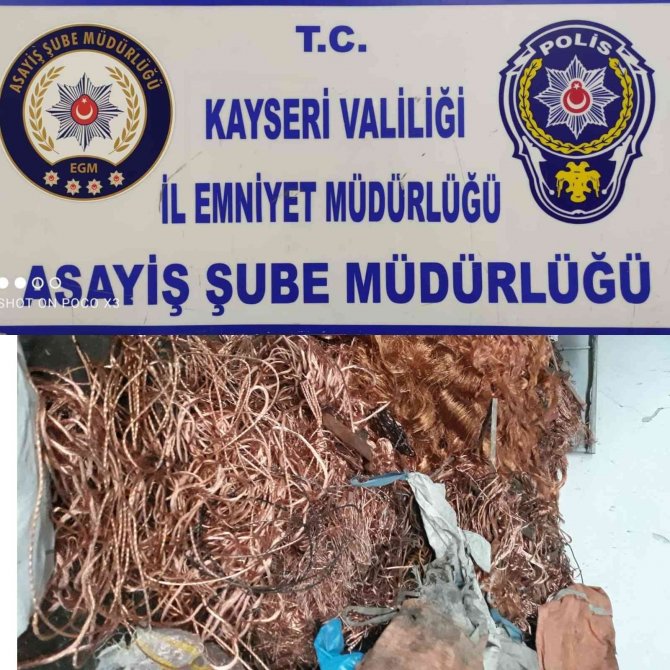 İş yerine operasyon, çalıntı 2 ton 624 kilo kablo bulundu
