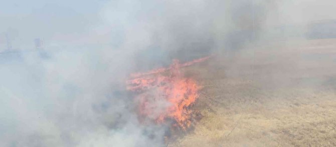 Anız yangını korkuttu