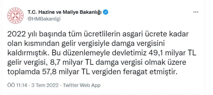 Bakanlıktan asgari ücretteki vergi düzenlemesine ilişkin açıklama
